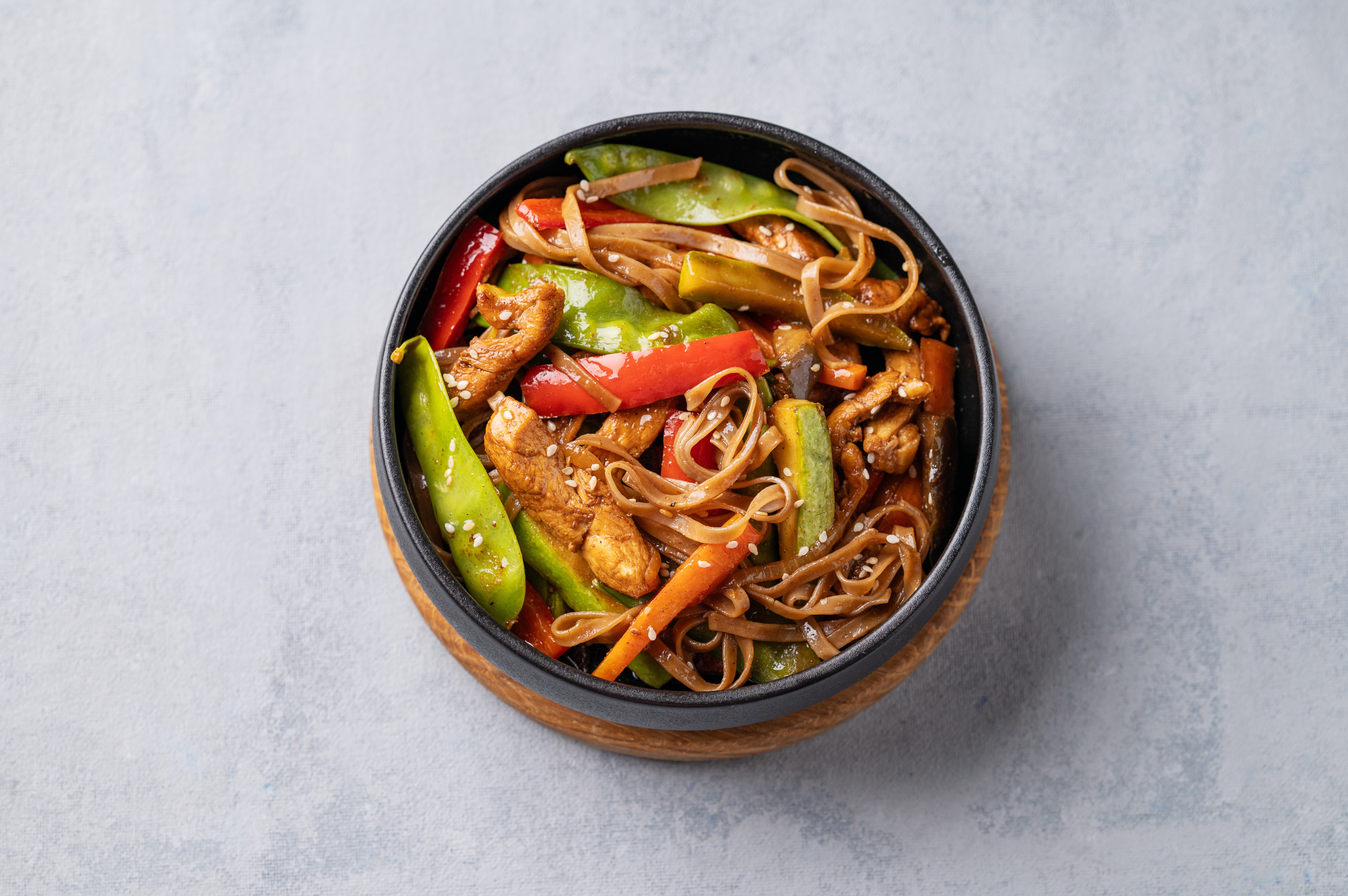 Asian Sticky Pork with Steamed Greens and Buckwheat Soba Noodles