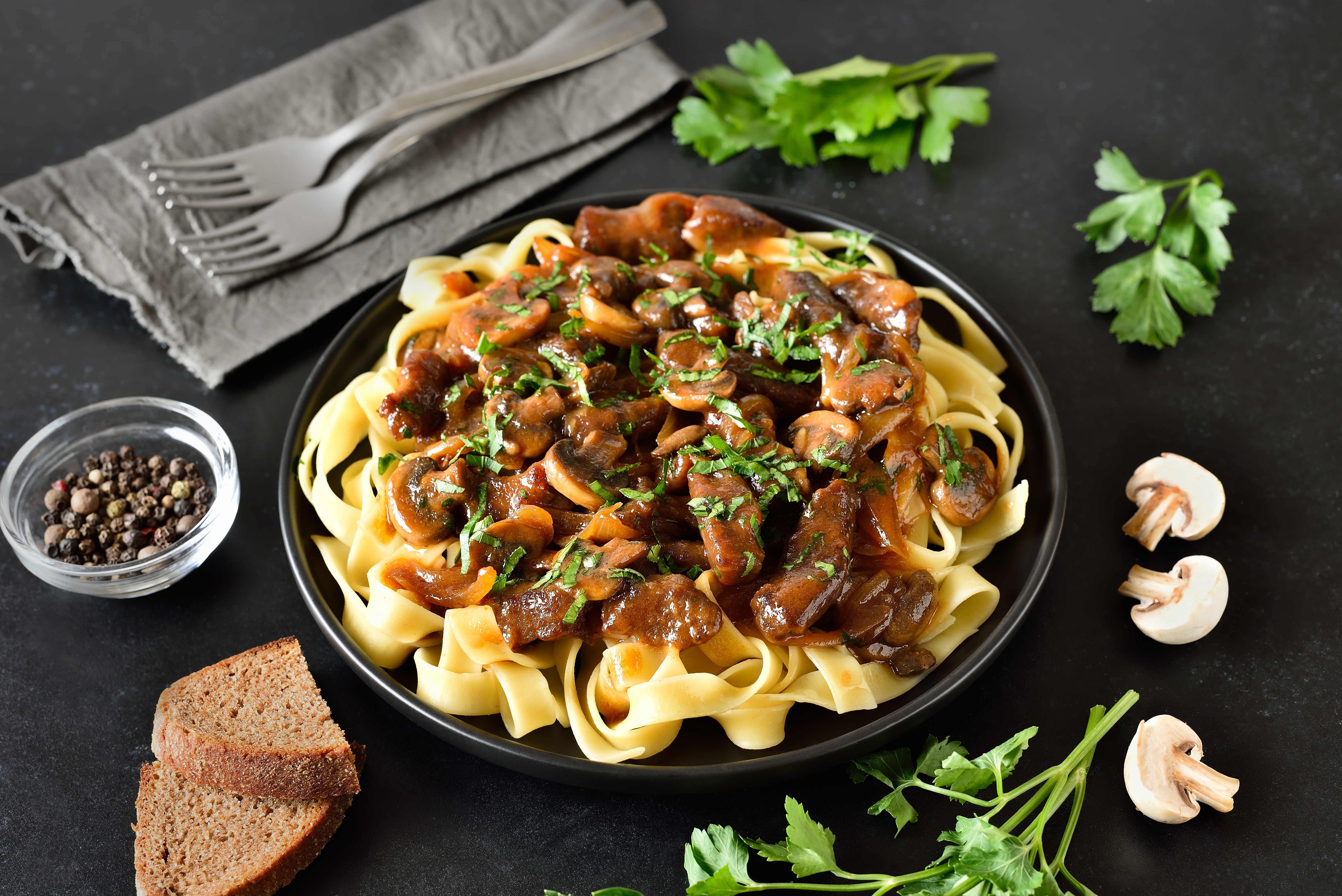 Leftover beef stroganoff