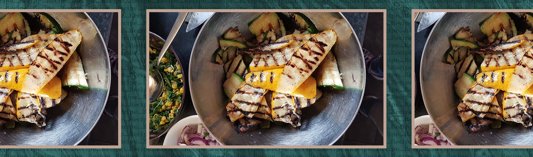 Griddled courgette marinated salad
