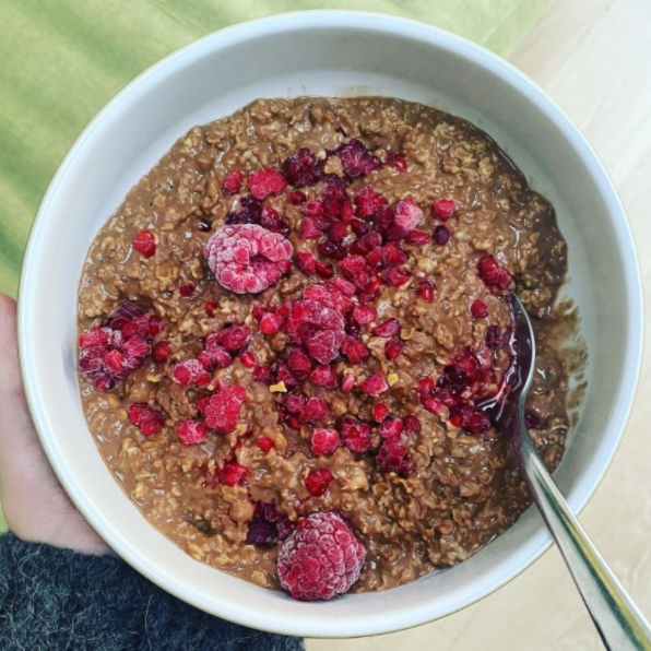 Raspberry Surprise Chocolate Porridge