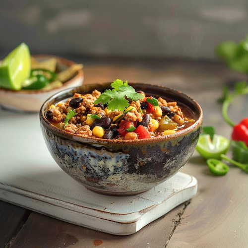 Turkey Chilli with Black Beans and Sweetcorn
