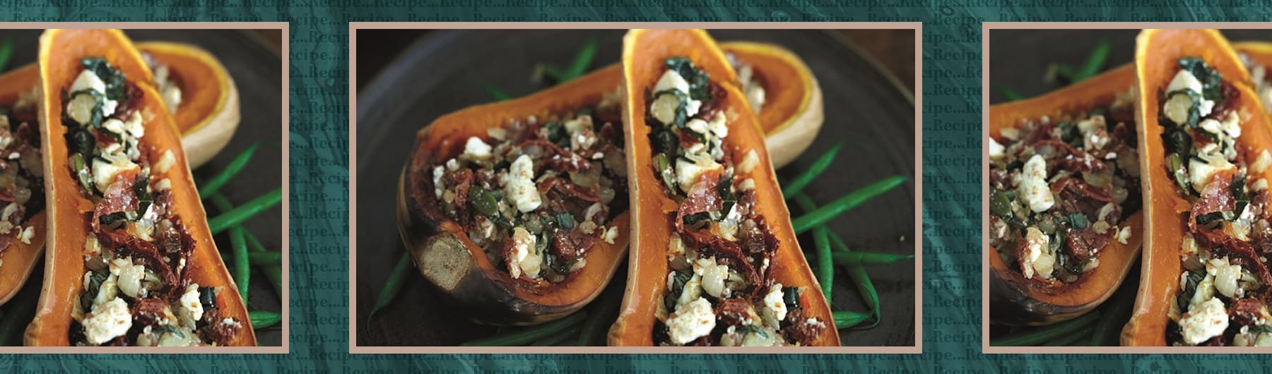 Feta Stuffed Butternut Squash