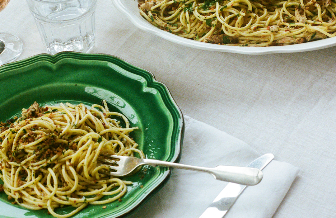 Citrus Mackerel Spaghetti with Pangrattato